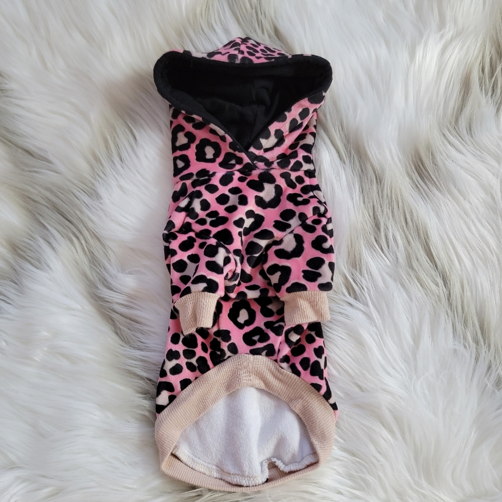 Le Chien Bleu NY Animal Print Hoodie Dog Top